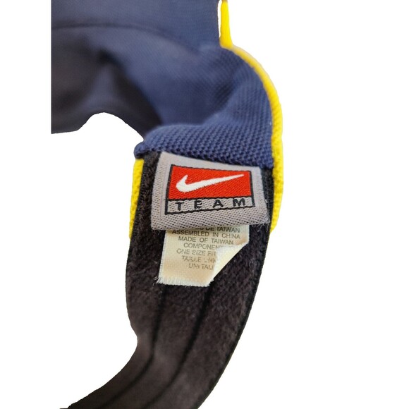 Nike DRI-FIT University Of Michigan Wolverines Blue Gold Adjustable Visor Hat - Picture 4 of 9